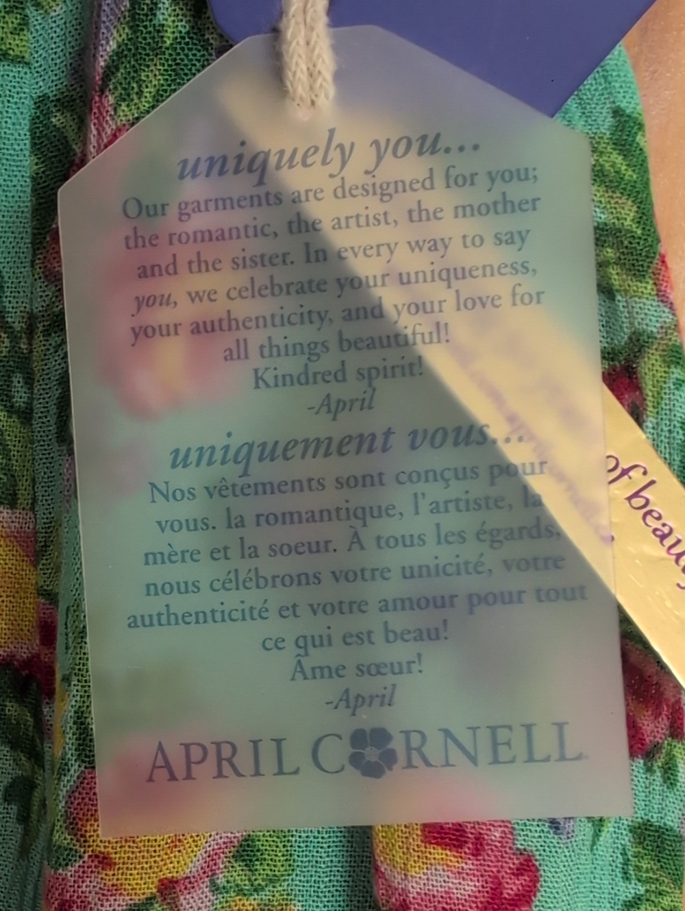 NWT April Cornell Mint Floral Dress with Multicolor Blooms - Picture 11 of 11